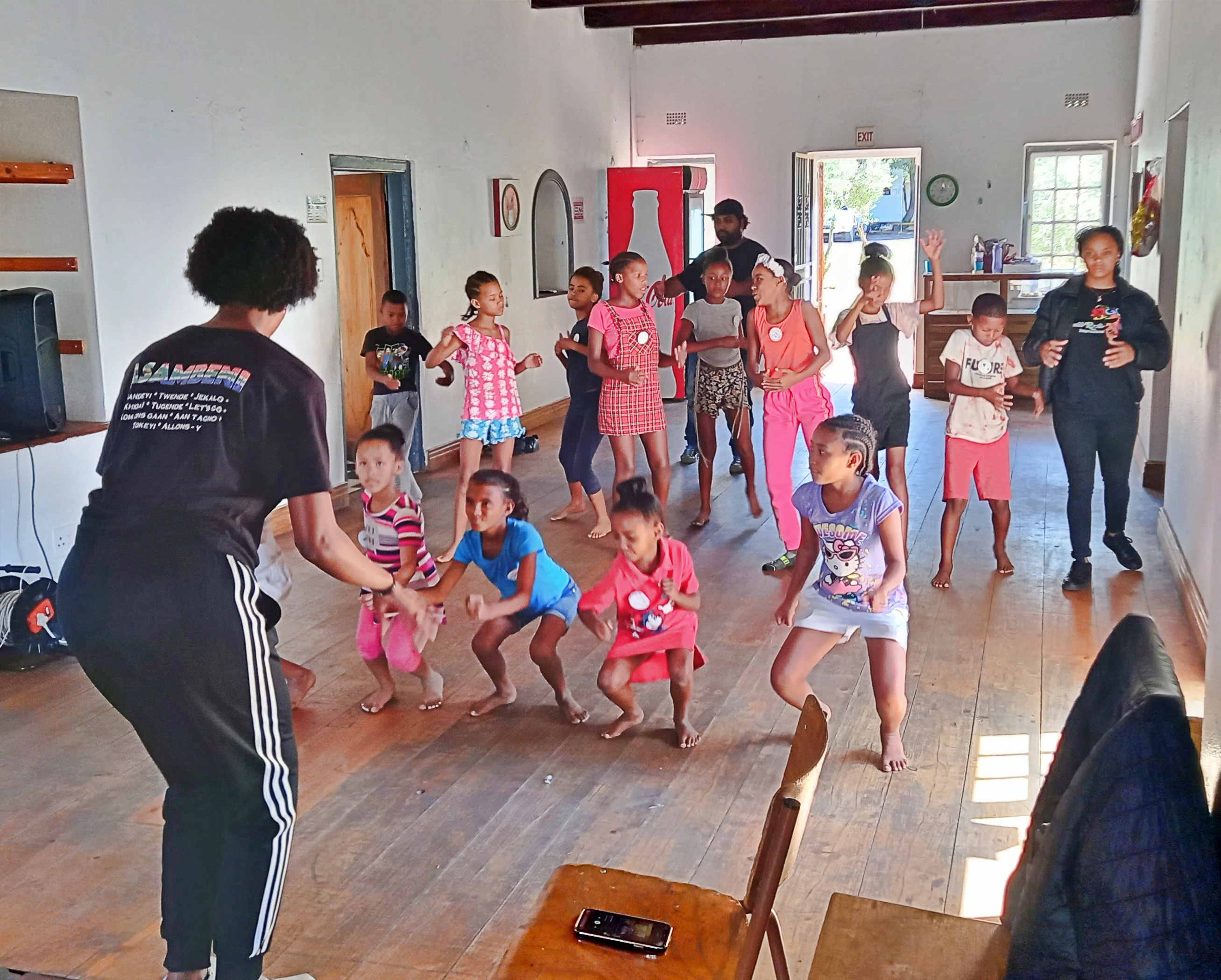 Children performing during the arts workshop