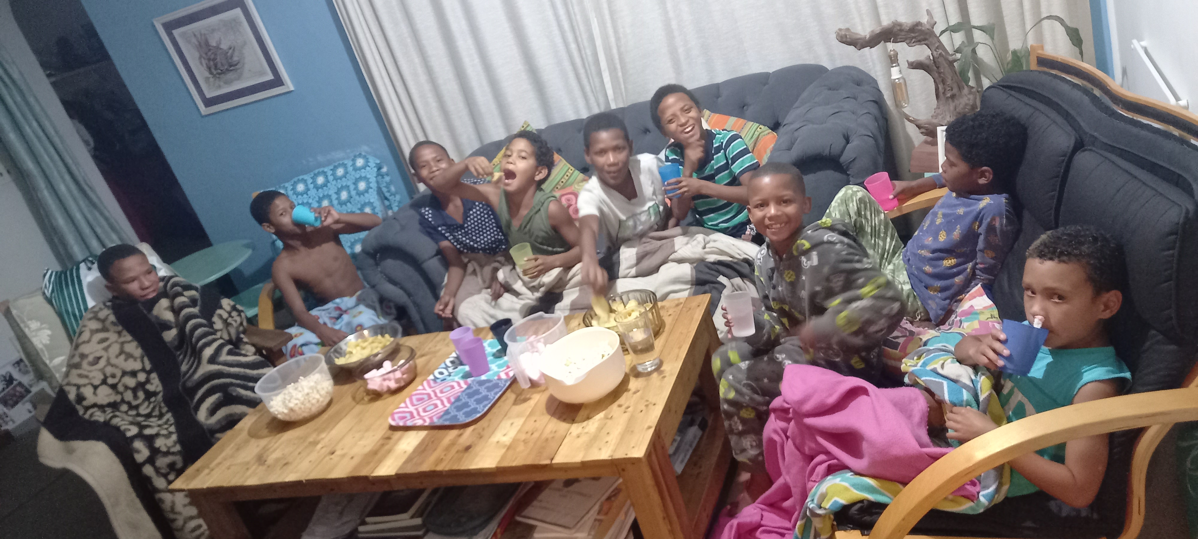 Children enjoying the Roots & Wings sleepover